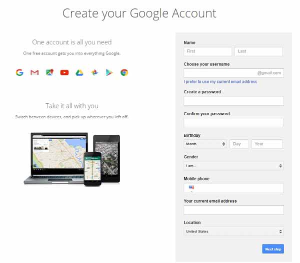  Google Account Google 
