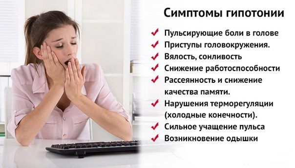 Симптомы гипотонии