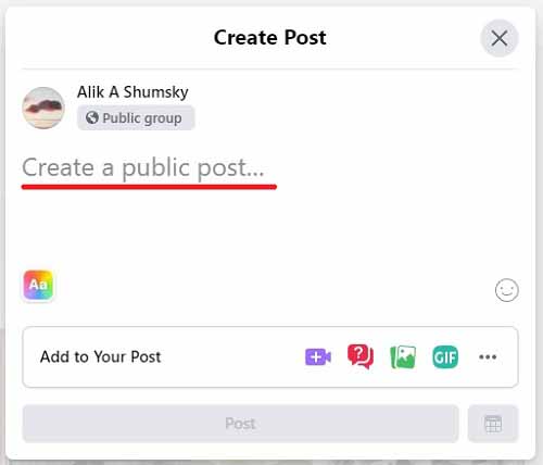 Create a public post Form